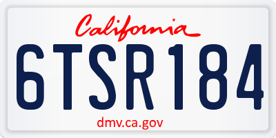 CA license plate 6TSR184