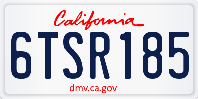 CA license plate 6TSR185