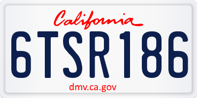 CA license plate 6TSR186