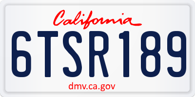 CA license plate 6TSR189
