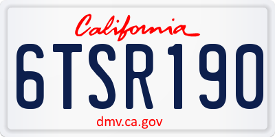 CA license plate 6TSR190