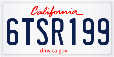 CA license plate 6TSR199