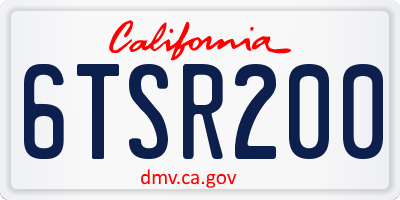 CA license plate 6TSR200