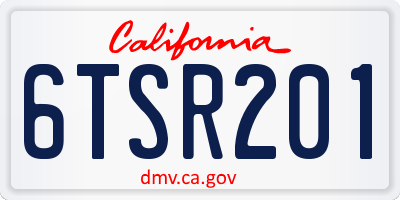 CA license plate 6TSR201