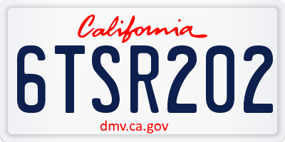 CA license plate 6TSR202