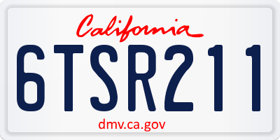 CA license plate 6TSR211