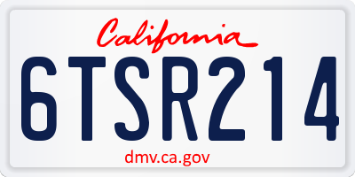 CA license plate 6TSR214