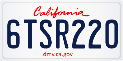 CA license plate 6TSR220