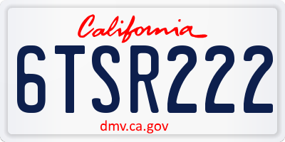 CA license plate 6TSR222