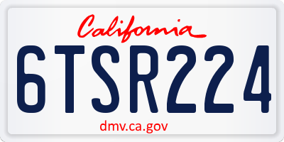 CA license plate 6TSR224