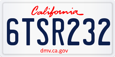 CA license plate 6TSR232