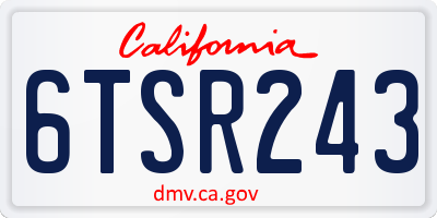 CA license plate 6TSR243