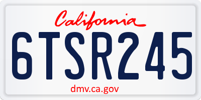 CA license plate 6TSR245