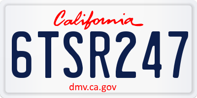 CA license plate 6TSR247