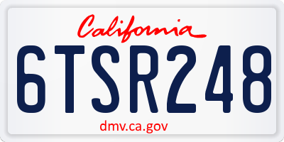 CA license plate 6TSR248