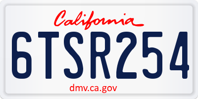 CA license plate 6TSR254