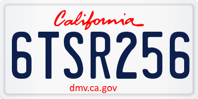CA license plate 6TSR256