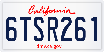 CA license plate 6TSR261