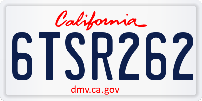 CA license plate 6TSR262