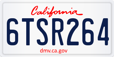 CA license plate 6TSR264