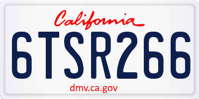 CA license plate 6TSR266