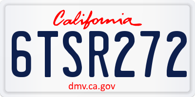 CA license plate 6TSR272