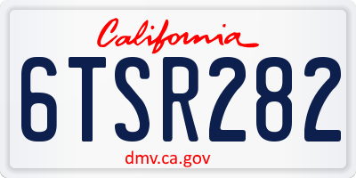 CA license plate 6TSR282