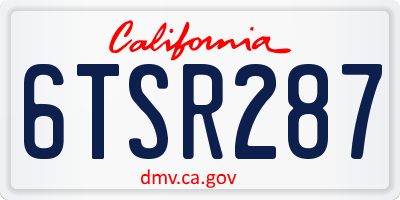 CA license plate 6TSR287