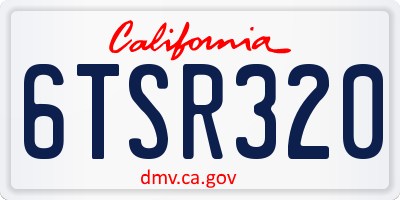 CA license plate 6TSR320