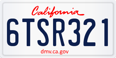 CA license plate 6TSR321
