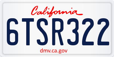 CA license plate 6TSR322