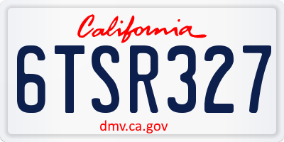 CA license plate 6TSR327