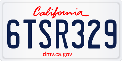 CA license plate 6TSR329