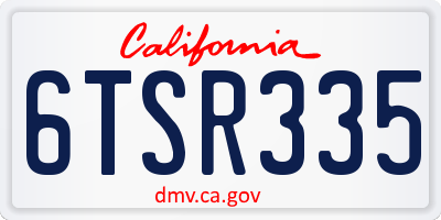 CA license plate 6TSR335