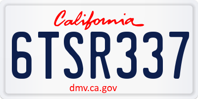 CA license plate 6TSR337