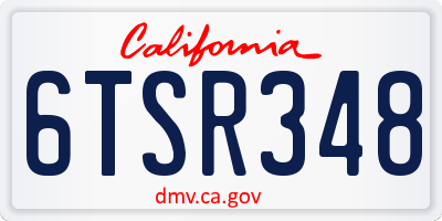 CA license plate 6TSR348