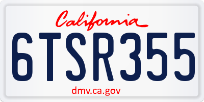 CA license plate 6TSR355