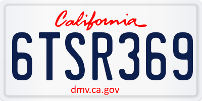 CA license plate 6TSR369