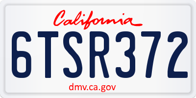 CA license plate 6TSR372