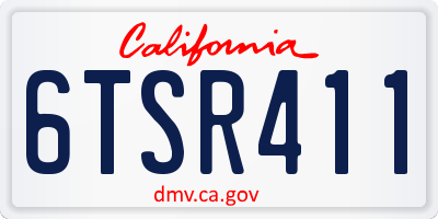 CA license plate 6TSR411