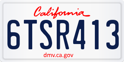 CA license plate 6TSR413