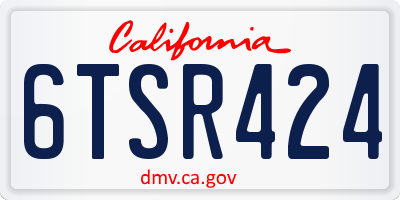 CA license plate 6TSR424