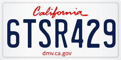 CA license plate 6TSR429