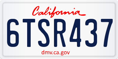 CA license plate 6TSR437