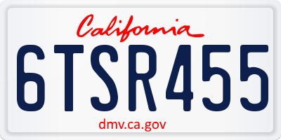 CA license plate 6TSR455