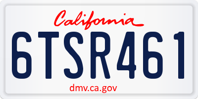 CA license plate 6TSR461