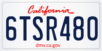 CA license plate 6TSR480