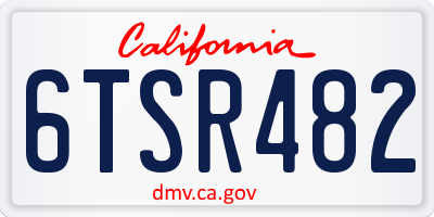CA license plate 6TSR482