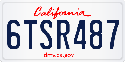 CA license plate 6TSR487