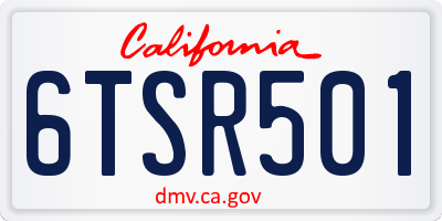 CA license plate 6TSR501